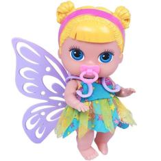 Boneca Bebê Fadinha Baby Collection Mini C/ Asa - Super Toys, Loira