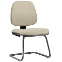Cadeira Para Escritório Job L02 Fixa Suede Bege