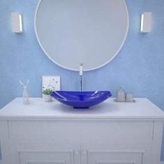 Cuba de Apoio para Banheiro L45 Lux Canoa Compace Azul Escuro