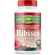 Hibisco com Gengibre e Picolinato de cromo 90 comprimidos - Unilife