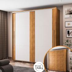 Guarda-roupa Sevilha 2 Portas de Correr Freijó/Off White