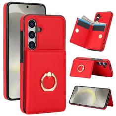 Generic Capa carteira para Samsung Galaxy A15 com suporte para cartão, capa de couro com bloqueio RFID, suporte de anel giratório de 360° com fecho magnético à prova de choque para Samsung A15 5G 6,5