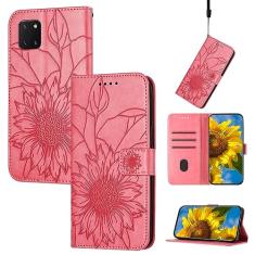 Capa fina compatível com Samsung Galaxy A81/M60S/Note 10Lite Capa carteira com suporte para cartão, capa floral em relevo, capa flip de couro, capa protetora à prova de choque compatível com mulher C