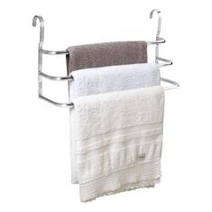 Porta Toalhas Triplo Toalheiro Para Box Alto Brilho 60cm - MetalCromo