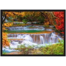 Quadro Decorativo Cachoeira Paisagem Natureza Decorações Com Moldura G