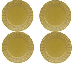Sousplat  4 (quatro) unidades Linha Greca - Amarelo - Copa & Cia