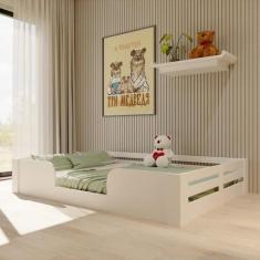 Cama Infantil Montessoriana Casal Liz Yescasa Branco Perfect Wood - Ca