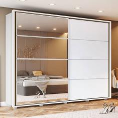 Guarda-roupa Casal 4 Espelhos 2 Portas Cavic Branco