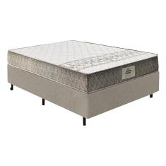 Cama Box Casal Bege + Colchão Molas Ensacadas Macau Gazin 138x188x59cm