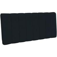 Cabeceira Cama Box Painel Queen 160 cm Dubai W01 Suede Preto - Lyam De