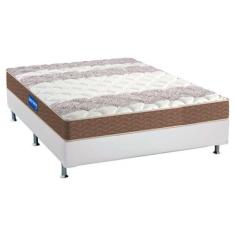 Cama Box Casal: Colchão Espuma D33 Probel Guarda Costa + Base CRC Cour