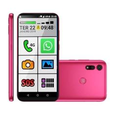 Celular Idoso Smartphone Moto E6i 32gb 2gb Ram Pink Motorola
