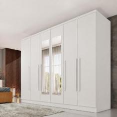 Guarda Roupa Casal com Espelho 6 Portas 4 Gavetas 239cm Veneza - Tcil 