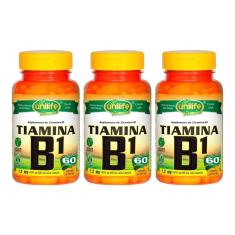 Kit 3 Vitamina B1 Tiamina 60 Cápsulas 500mg Unilife