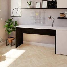 Mesa de Escritório Corp 25mm 130 cm Bramov Móveis Preto/branco