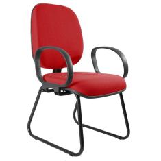 Cadeira Diretor Estofada Anatômica Sky com Braço Corsa Vermelho