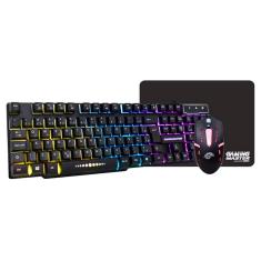 Kit Gamer Teclado Km5228 Rgb Rainbow + Mouse Moa834 + Mouse Pad Fxx