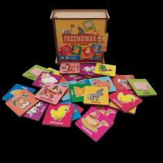 Jogo Da Memória Fazendinha 30 Pçs Madeira Cx Com Tampa