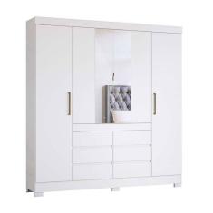 guarda-roupa casal com espelho cadis 4 pt 6 gv branco