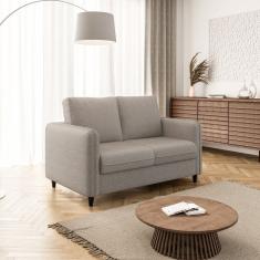 Sofá 2 Lugares em Linho Orquídea Cabecasa Madeiramadeira Cinza