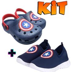 Kit Tenis+Babuche Infantil Uniflex Confortavel Calce Facil Leve person