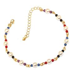 Pulseira Miçangas Colorida Pérolas Folheado Ouro 18k - Milena Folheado