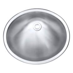 Cuba Oval Para Banheiro Inox 1mm Escovado C120 48,6x41x17,8 Cm - Arell