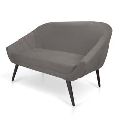 Namoradeira Giovana 02 Lugares Suede de Ferro Grafite