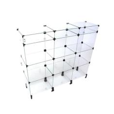 Balcão de Atendimento Modulado em Vidro com Porta Bijuteria - 1,20 x1,10 x 0,30