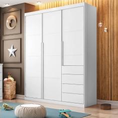Guarda Roupa Infantil 3 Portas 4 Gavetas Perola Phoenix Baby