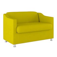 Sofá Namoradeira Sala De Espera Suede – Balaqui Decor Cor:amarelo