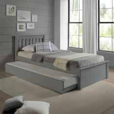 Conjunto Cama Solteiro Inglesa com Cama Auxiliar em Madeira Maciça Mv 