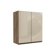 Armário Aéreo Cozinha Modulado Maxxi G765 2 Portas c/ Vidro 80cm Nogal - Kappesberg