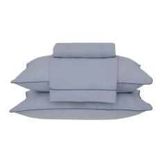 Jogo De Cama King 180 Fios Algodão Percalle Buddemeyer Azul