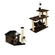 Casa Para Gatos Dois Andares Sem Rede E Brinquedos  Plataforma 3 Andar