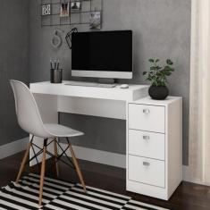 Escrivaninha Mesa Escritório 3 Gavetas 122cm ME402 - DJD Móveis