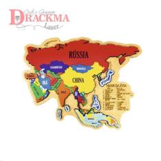 Quebra-Cabeça Mapa da Ásia Educativo Países e Capitais - Drackma