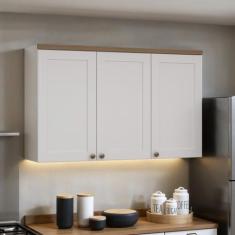 Armário Aéreo Para Cozinha 3 Portas Provençais Iluminata - Genialflex