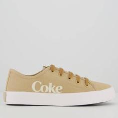 Tênis Coca Cola Newpoart Canvas Feminino Bege-Feminino
