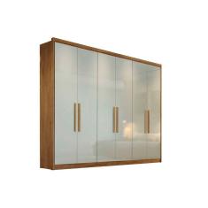 Guarda Roupa Casal Rizon Plus 6 Portas de Abrir 6 Gavetas MDF Freijó-Fendi Off Móveis Novo Horizonte