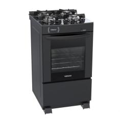 Fogao a Gas 4 Bocas Venax Delplus Vitreo BL Preto, Bivolt