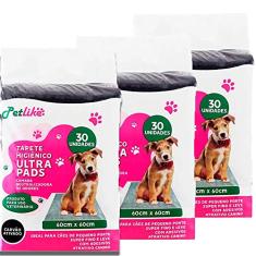 Kit 3un Tapete Higiênico Ultra Pads Carvão At 60x60cm C/30