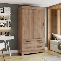 Guarda Roupa 2 Portas Deslizantes 4 Gavetas BE25 Briz