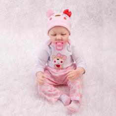 Boneca Reborn Dreams Rosa realista de 55 cm com roupas
