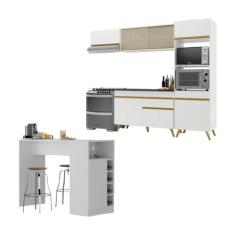 Cozinha Modulada com Bancada Americana Veneza Multimóveis MP2208, Bran