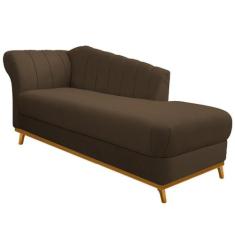 Recamier Vanessa 160cm Lado Direito Suede Marrom - Amarena Móveis