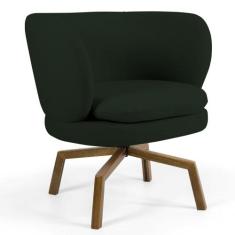 Poltrona Decorativa Sala de Estar Melissa Base Ka Giratória Castanho B