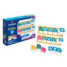 Jogo Infantil Quebra-Cabeça de Encaixe Aprendendo Braille 96 Cartas Xa