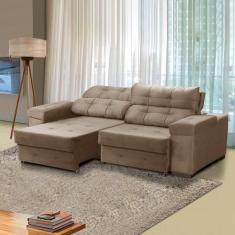Sofá para Sala Retrátil 220 Cm Reclinável 3 Lugares Mola Bonnel Ravell