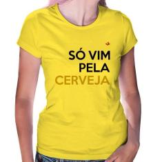 Baby Look Só vim pela cerveja - Foca na Moda, Amarelo, M